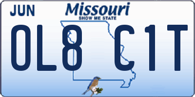 MO license plate OL8C1T