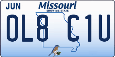 MO license plate OL8C1U