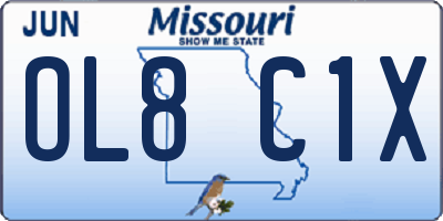 MO license plate OL8C1X