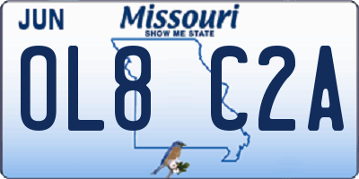 MO license plate OL8C2A