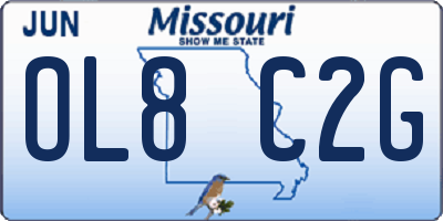 MO license plate OL8C2G
