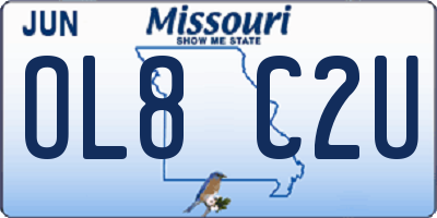 MO license plate OL8C2U