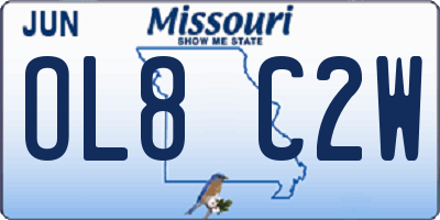MO license plate OL8C2W