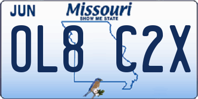 MO license plate OL8C2X