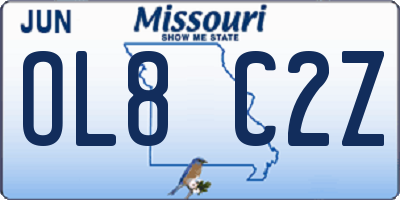 MO license plate OL8C2Z
