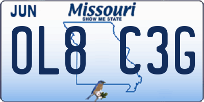MO license plate OL8C3G