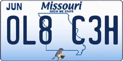 MO license plate OL8C3H