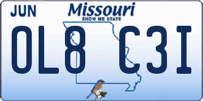 MO license plate OL8C3I