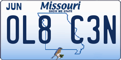 MO license plate OL8C3N