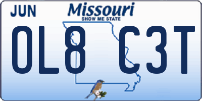 MO license plate OL8C3T