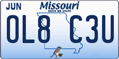MO license plate OL8C3U