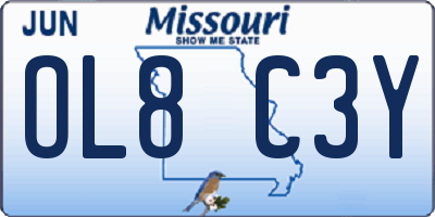 MO license plate OL8C3Y