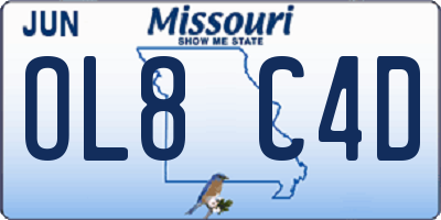MO license plate OL8C4D