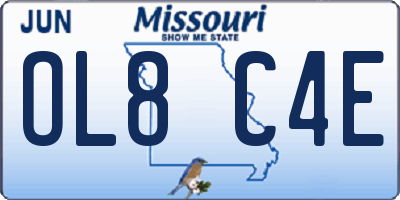 MO license plate OL8C4E