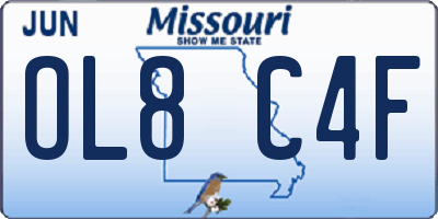 MO license plate OL8C4F