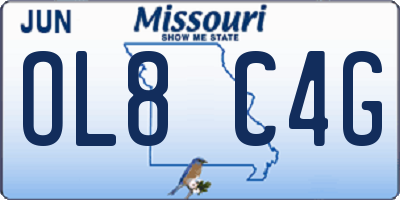 MO license plate OL8C4G