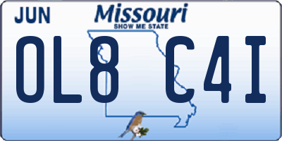 MO license plate OL8C4I