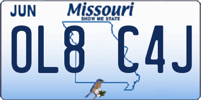 MO license plate OL8C4J