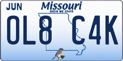 MO license plate OL8C4K