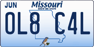 MO license plate OL8C4L