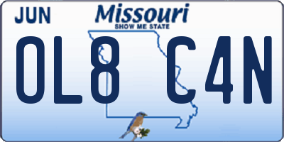 MO license plate OL8C4N