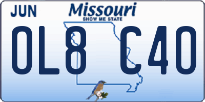 MO license plate OL8C4O