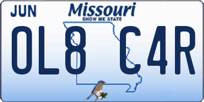 MO license plate OL8C4R