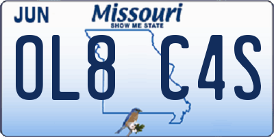 MO license plate OL8C4S