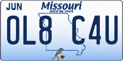MO license plate OL8C4U