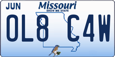 MO license plate OL8C4W