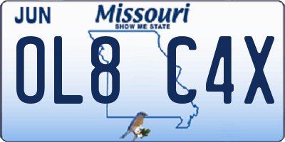 MO license plate OL8C4X