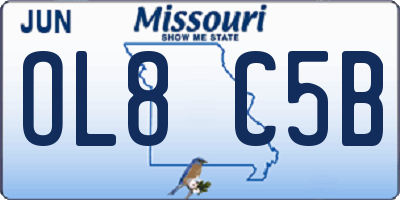 MO license plate OL8C5B