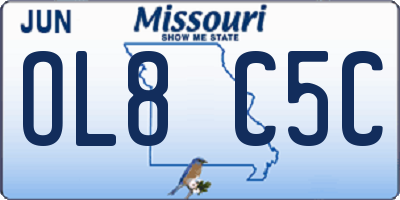 MO license plate OL8C5C