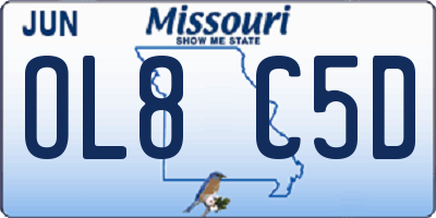 MO license plate OL8C5D