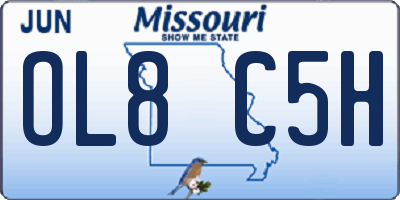 MO license plate OL8C5H