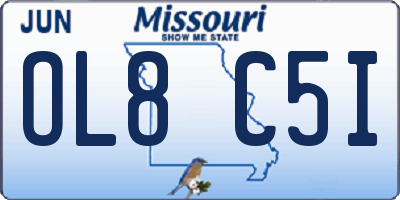 MO license plate OL8C5I