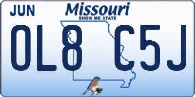 MO license plate OL8C5J