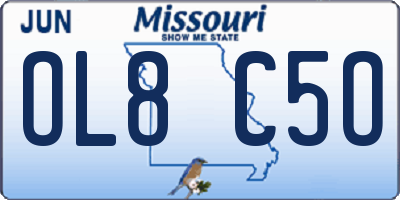 MO license plate OL8C5O