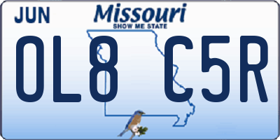 MO license plate OL8C5R