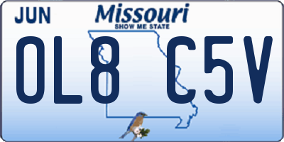 MO license plate OL8C5V