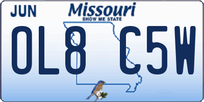 MO license plate OL8C5W
