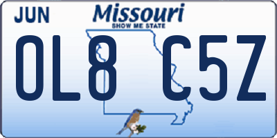 MO license plate OL8C5Z