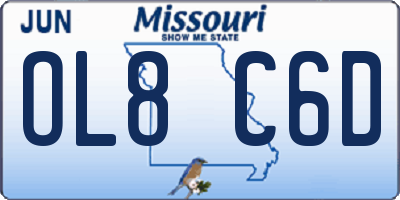 MO license plate OL8C6D