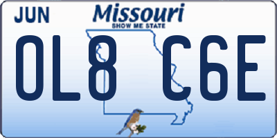 MO license plate OL8C6E