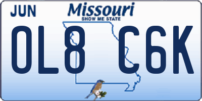 MO license plate OL8C6K