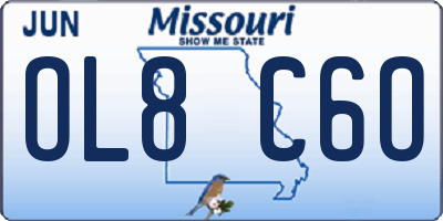 MO license plate OL8C6O