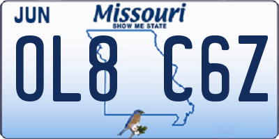 MO license plate OL8C6Z