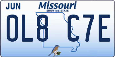 MO license plate OL8C7E