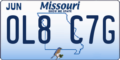 MO license plate OL8C7G