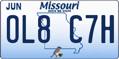 MO license plate OL8C7H